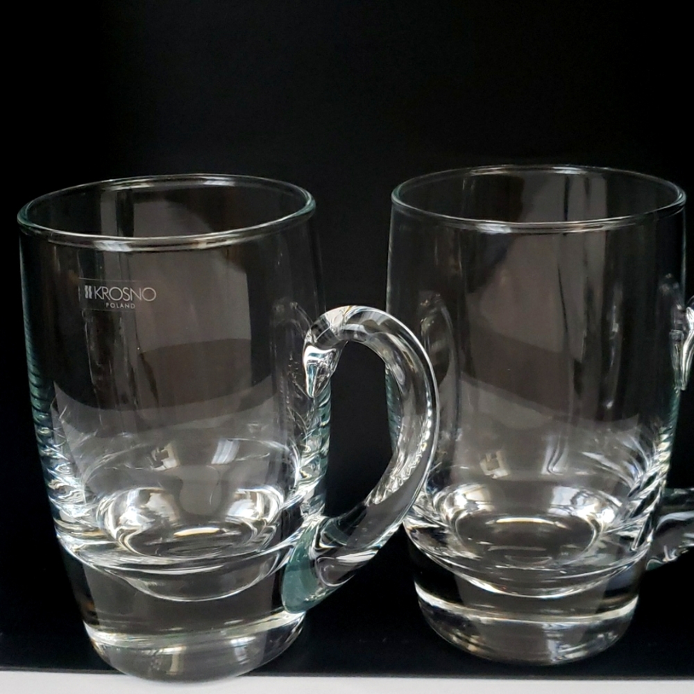 LARGE KROSNO POLAND GLASS MUG